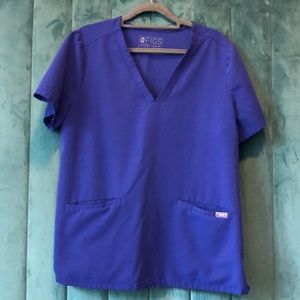 Royal blue Figs Casma scrub top L